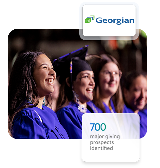 Graduates at a ceremony representing advancement and donor growth